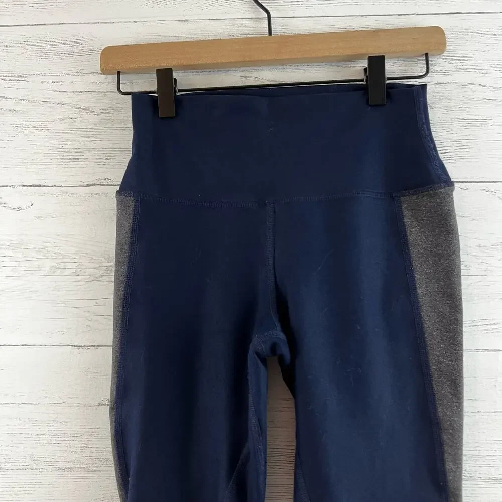 Alo Yoga Elevate Navy Gray Full Length Leggings Size XS
